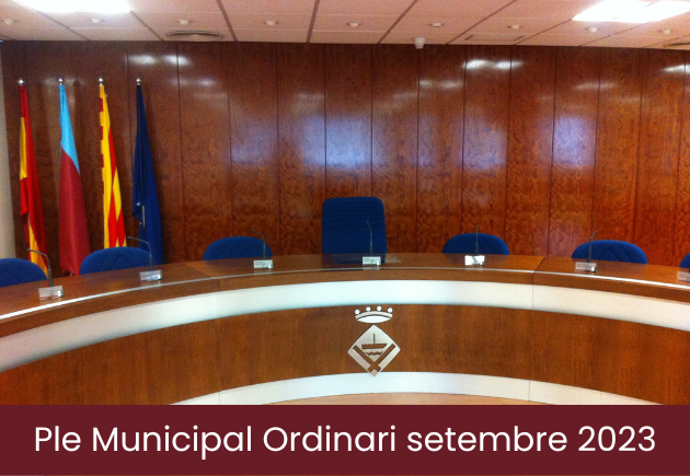 Ordre del dia del Ple Municipal Ordinari de setembre de 2023